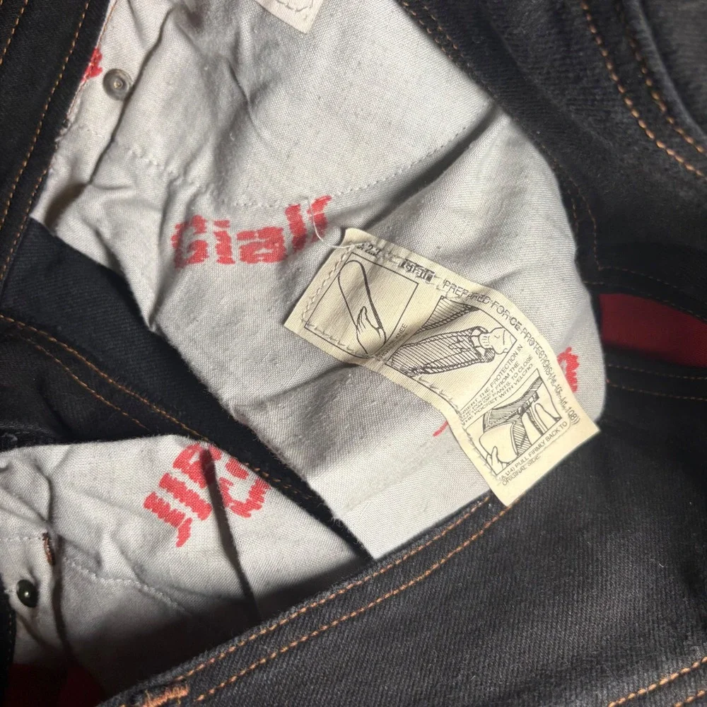 Giali Italy Motorcycle Riding Jeans Black Padded Armor 2100 TIBA Mens 36 52 - Picture 8 of 16
